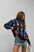 Oversized Diamond Pattern Sweater