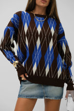 Oversized Diamond Pattern Sweater