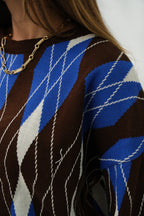 Oversized Diamond Pattern Sweater