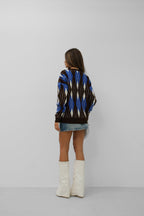 Oversized Diamond Pattern Sweater