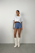 Oversize Basic White Crop T-Shirt