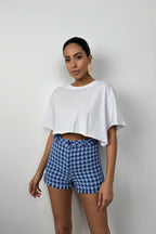 Oversize Basic White Crop T-Shirt