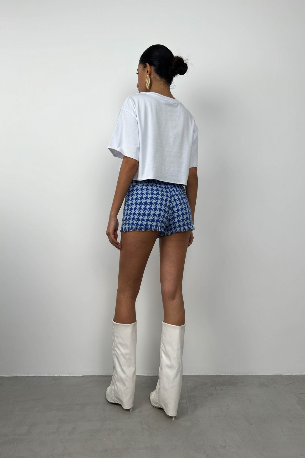 Oversize Basic White Crop T-Shirt
