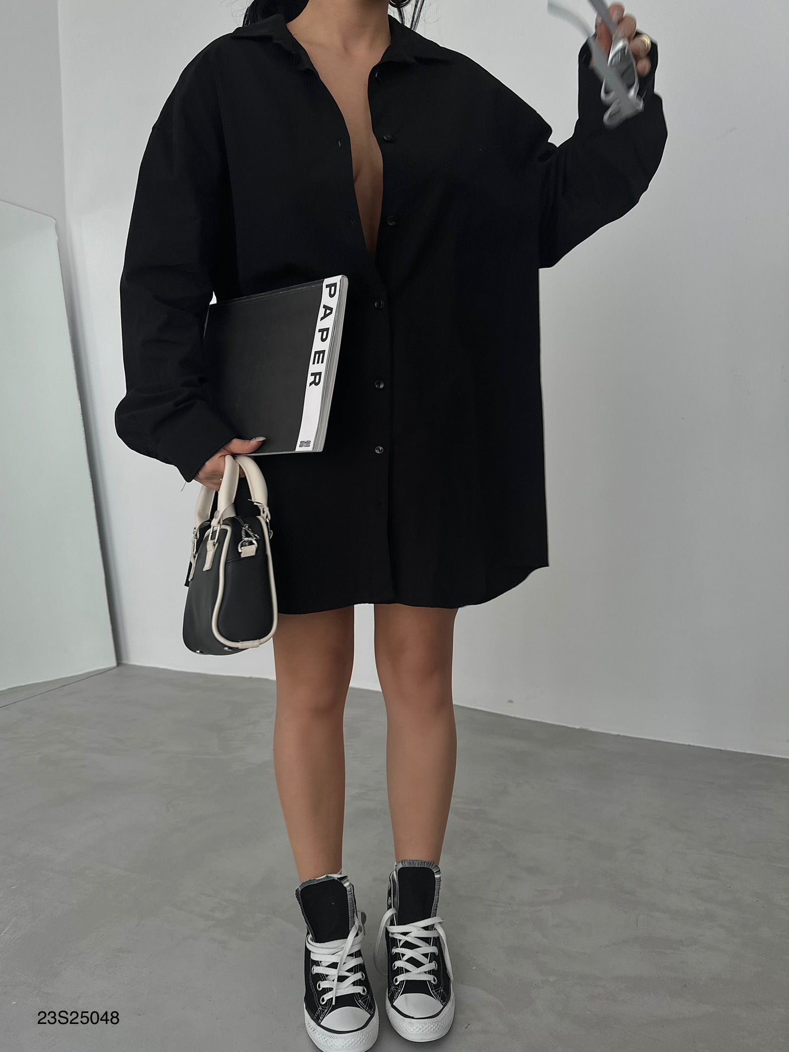 Oversize Basic Black Shirt
