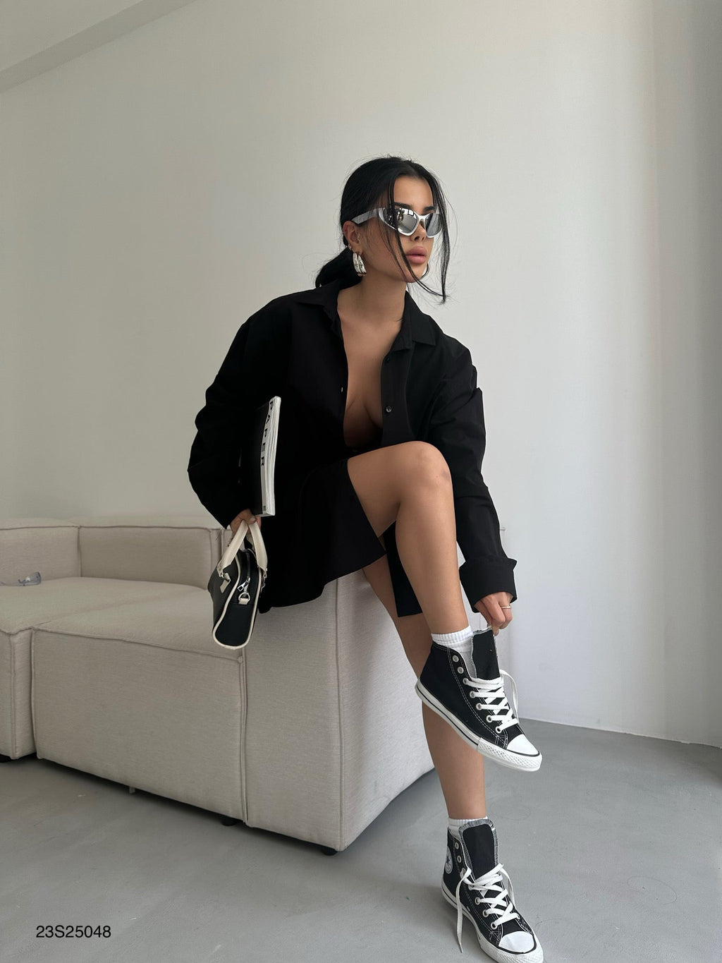 Oversize Basic Black Shirt