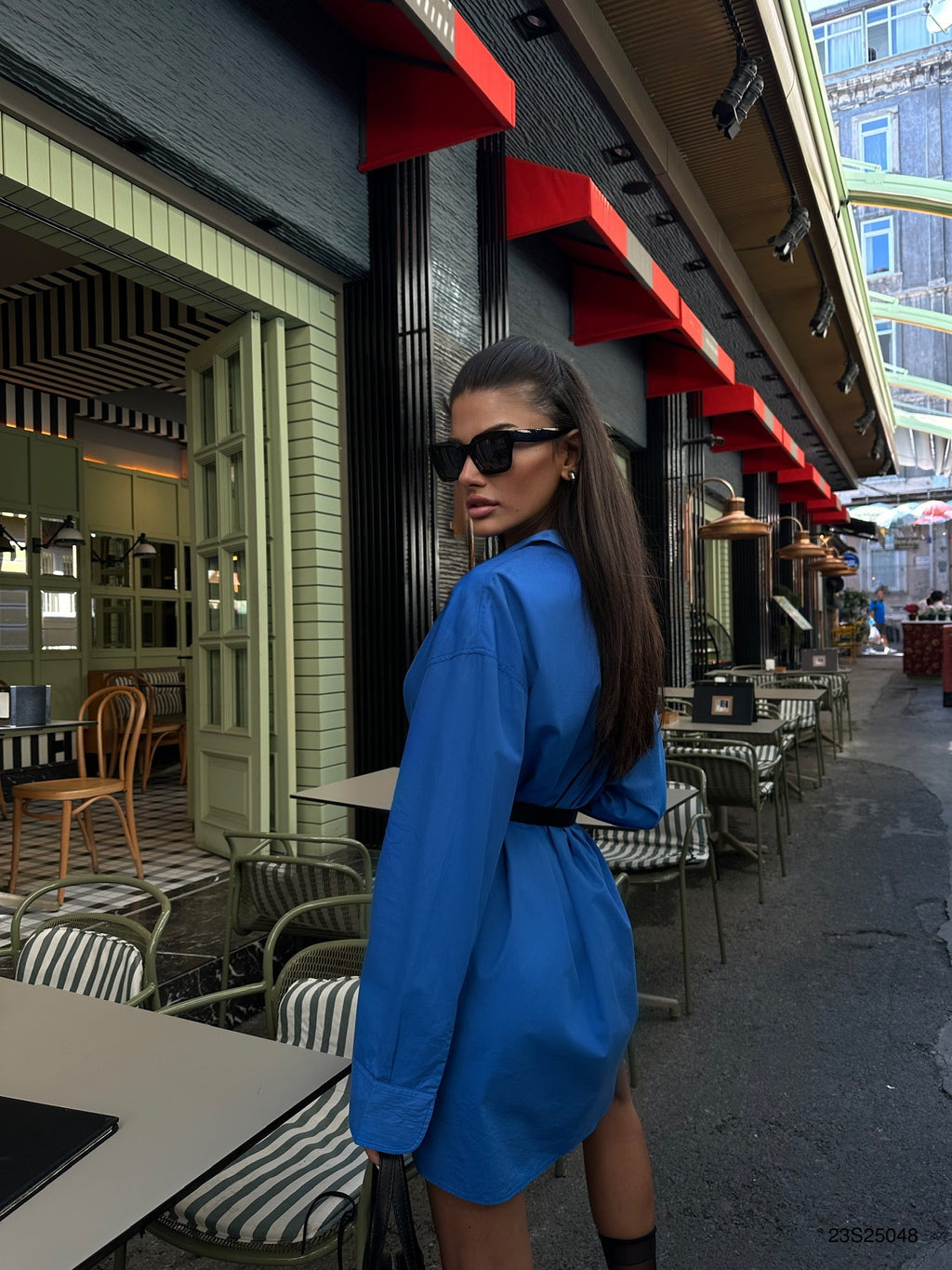 Oversize Basic Sax Blue Shirt