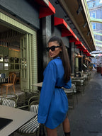Oversize Basic Sax Blue Shirt