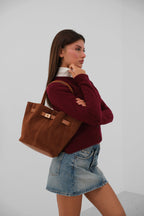 Oversize Basic Burgundy Cardigan