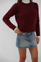 Oversize Basic Burgundy Cardigan