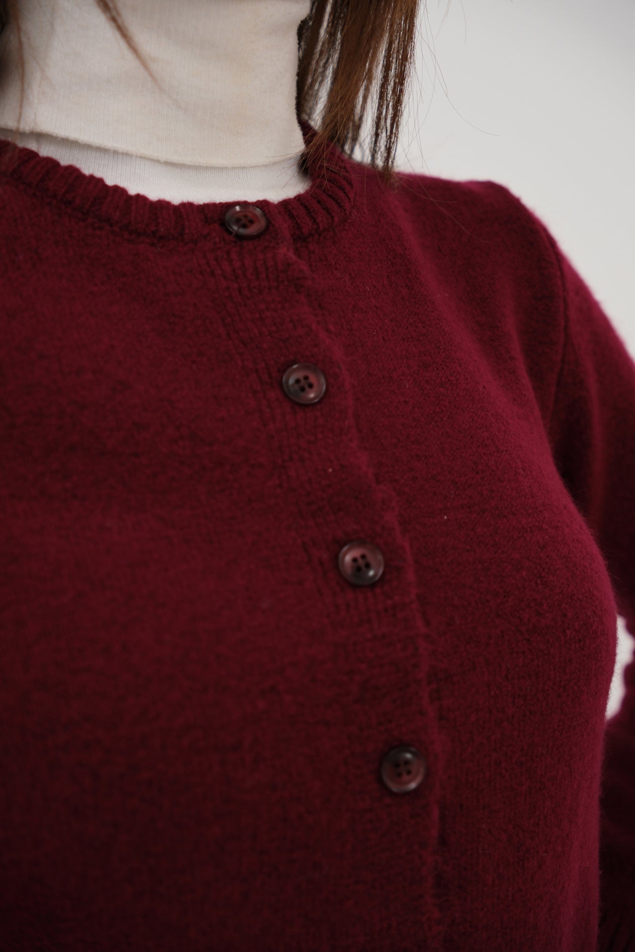 Oversize Basic Burgundy Cardigan