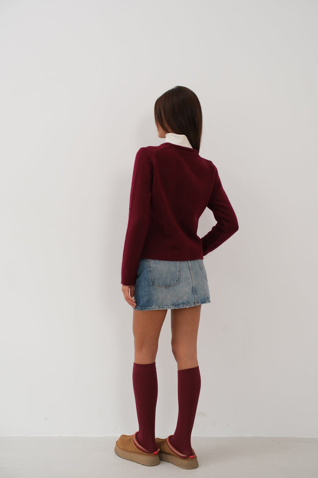 Oversize Basic Burgundy Cardigan