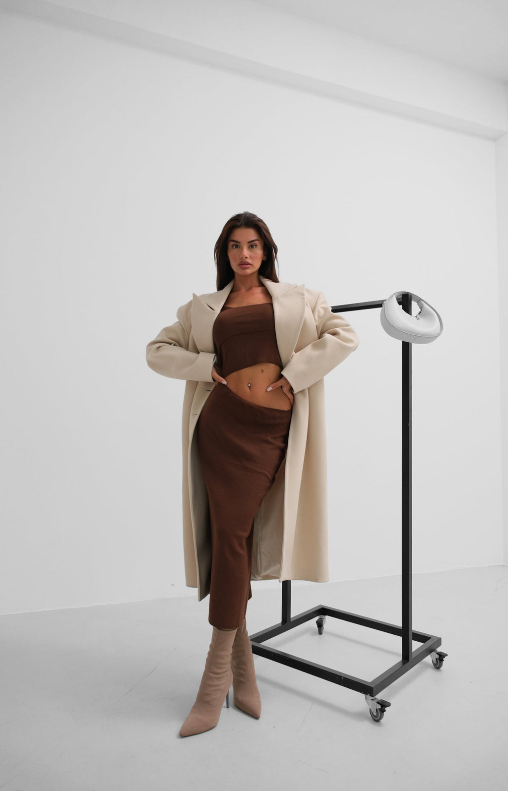 Oversize Beige Wool Blend Coat
