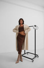 Oversize Beige Wool Blend Coat
