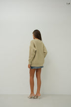 Oversized Beige Knitted Sweater