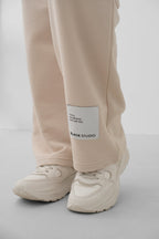 Oversize Beige Sweatshirt Tracksuit Set