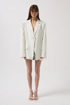 Oversize Pocket Detail White Jacket