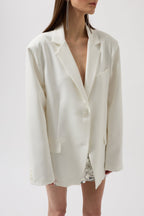 Oversize Pocket Detail White Jacket