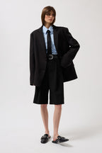 Oversize Pocket Detail Black Jacket