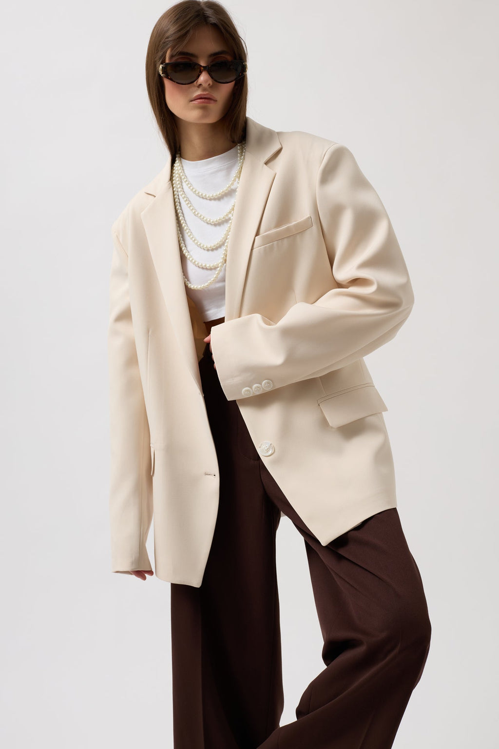 Oversize Pocket Detail Stone Jacket