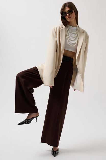 Oversize Pocket Detailed Beige Jacket