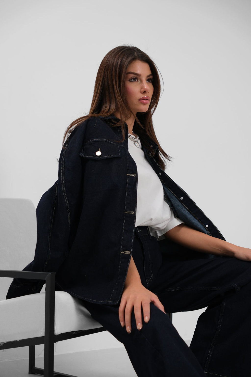 Oversize Denim Navy Jacket