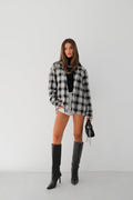 Oversized Plaid Black Shirt