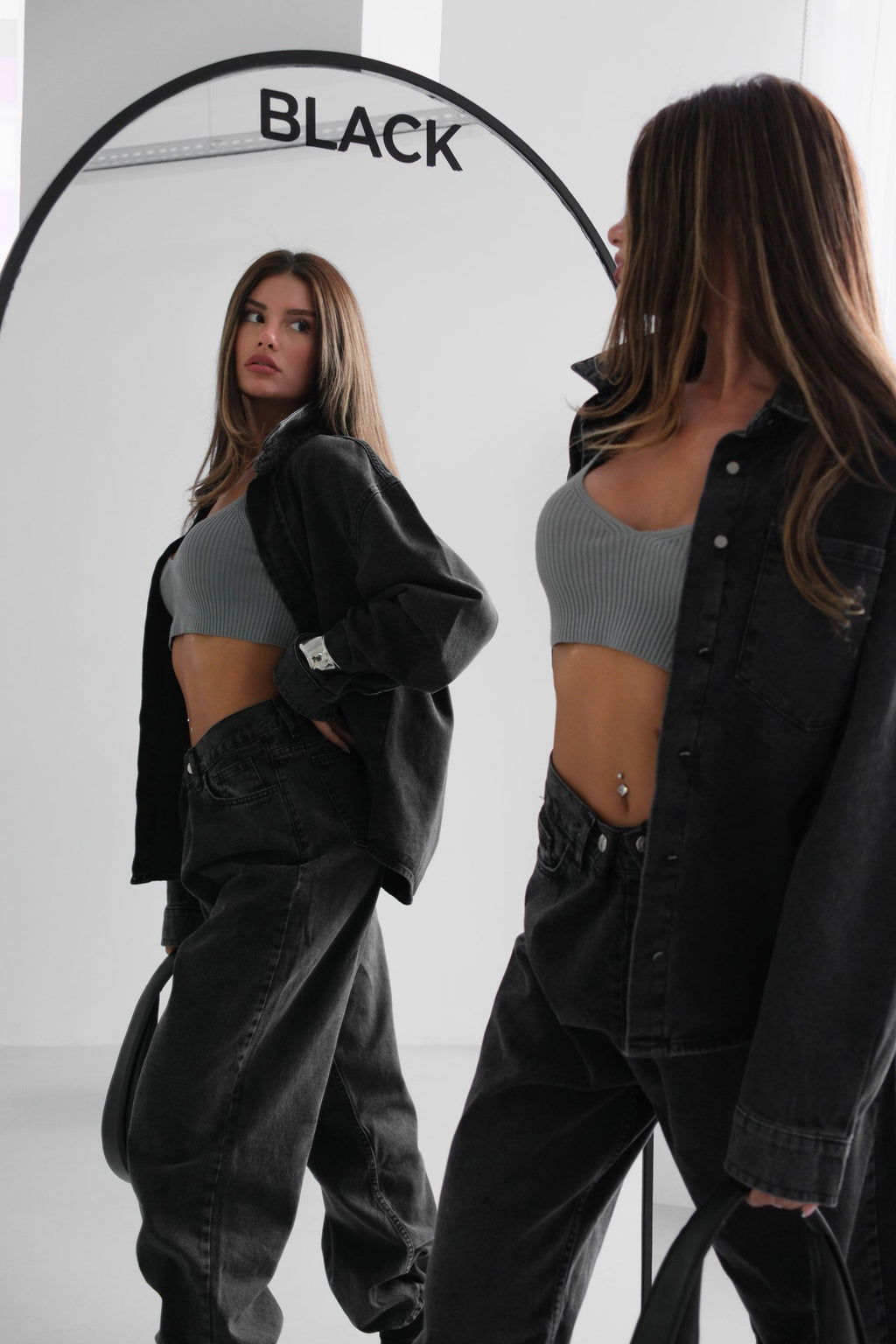 Oversize Gray Denim Shirt