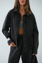 Oversize Gray Denim Shirt