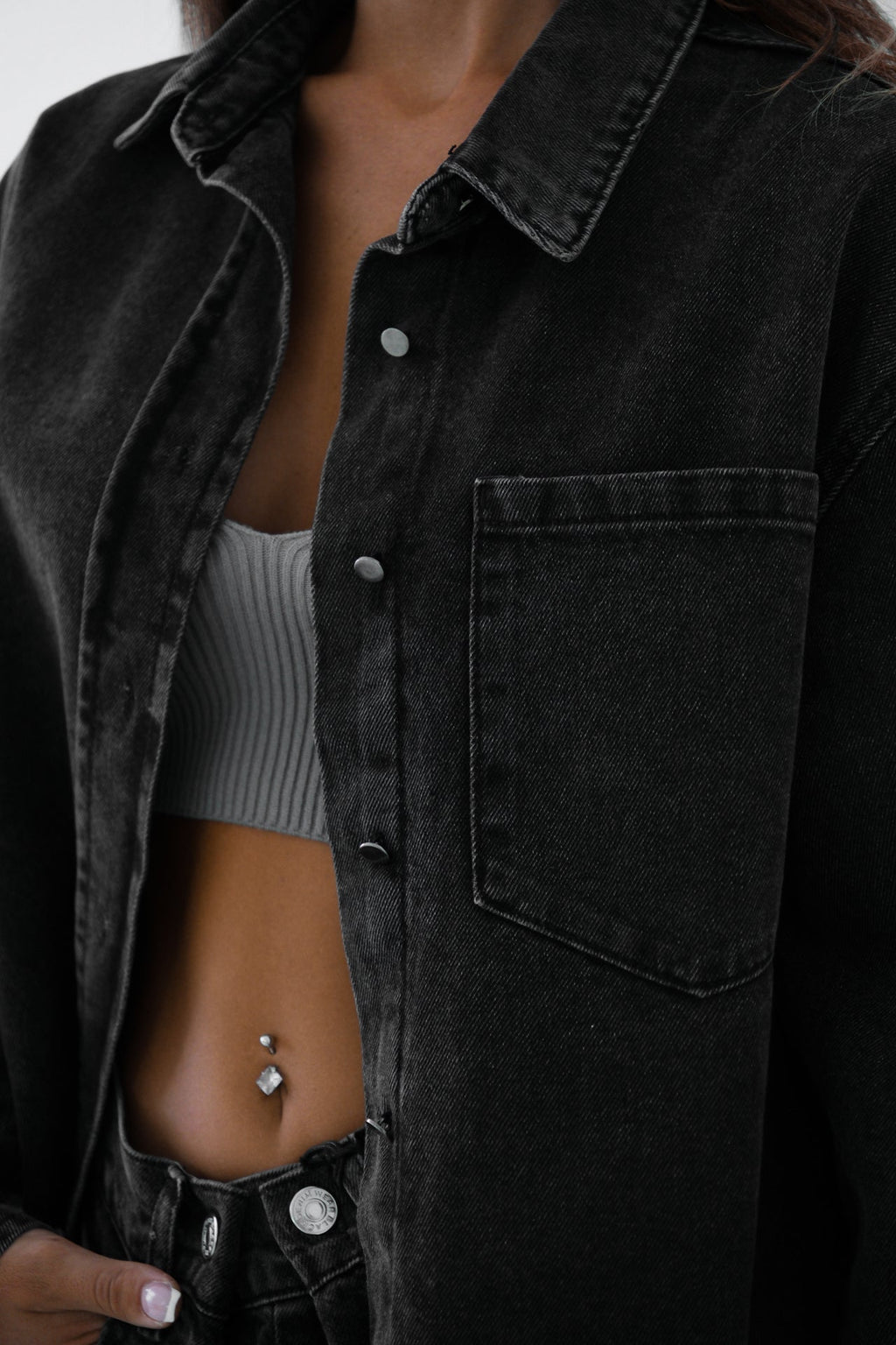 Oversize Gray Denim Shirt
