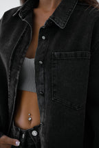 Oversize Gray Denim Shirt