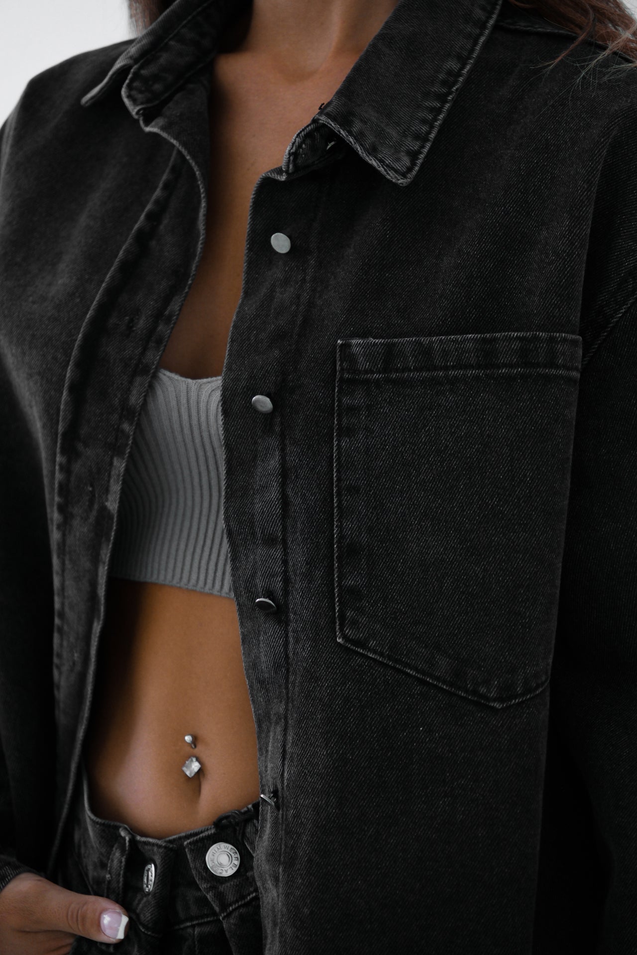 Oversize Gray Denim Shirt