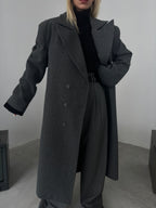 Oversize Gray Wool Blend Coat