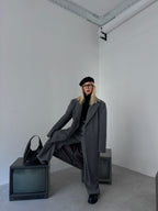Oversize Gray Wool Blend Coat