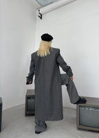 Oversize Gray Wool Blend Coat