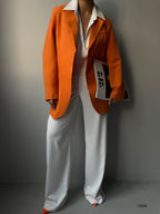 Oversize Orange Linen Jacket