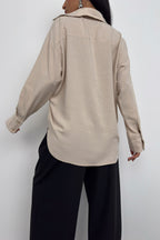 Oversize Beige Linen Shirt