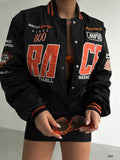 Oversize Nakisli Black Kolej Jacket