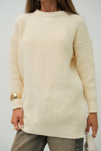 Oversize Knitted Ecru Sweater