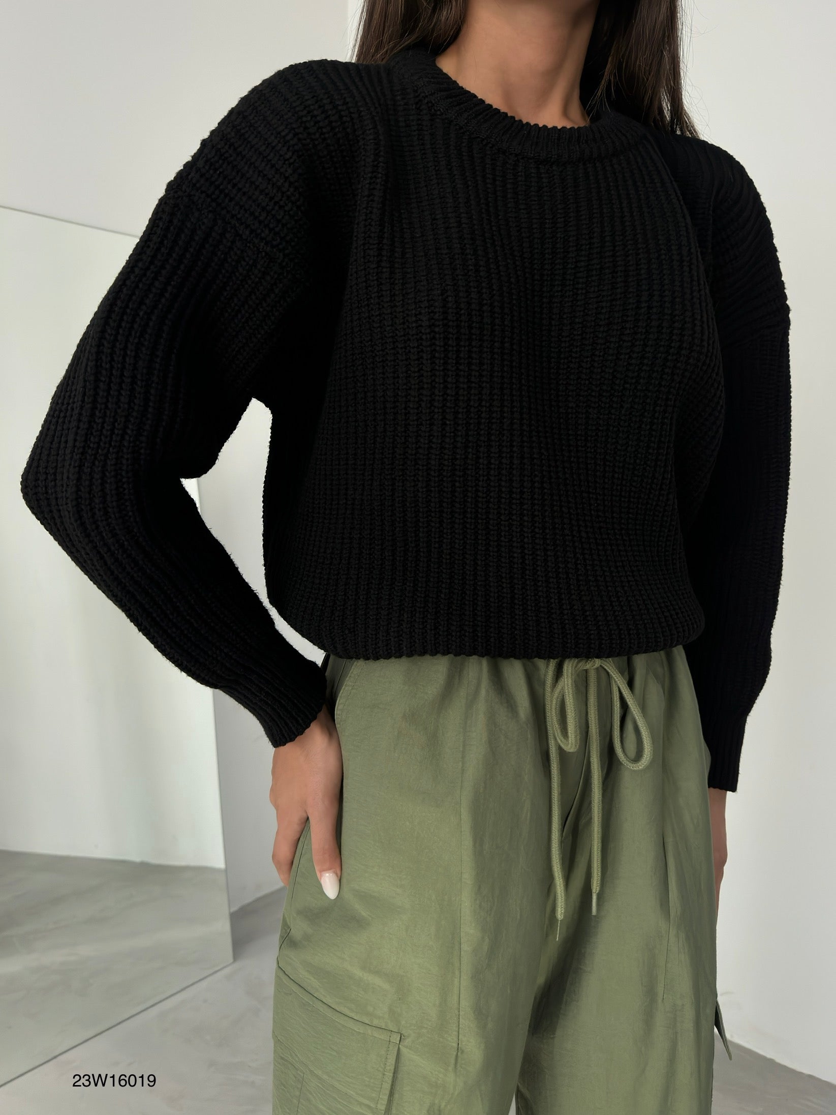 Oversize Knit Black Sweater