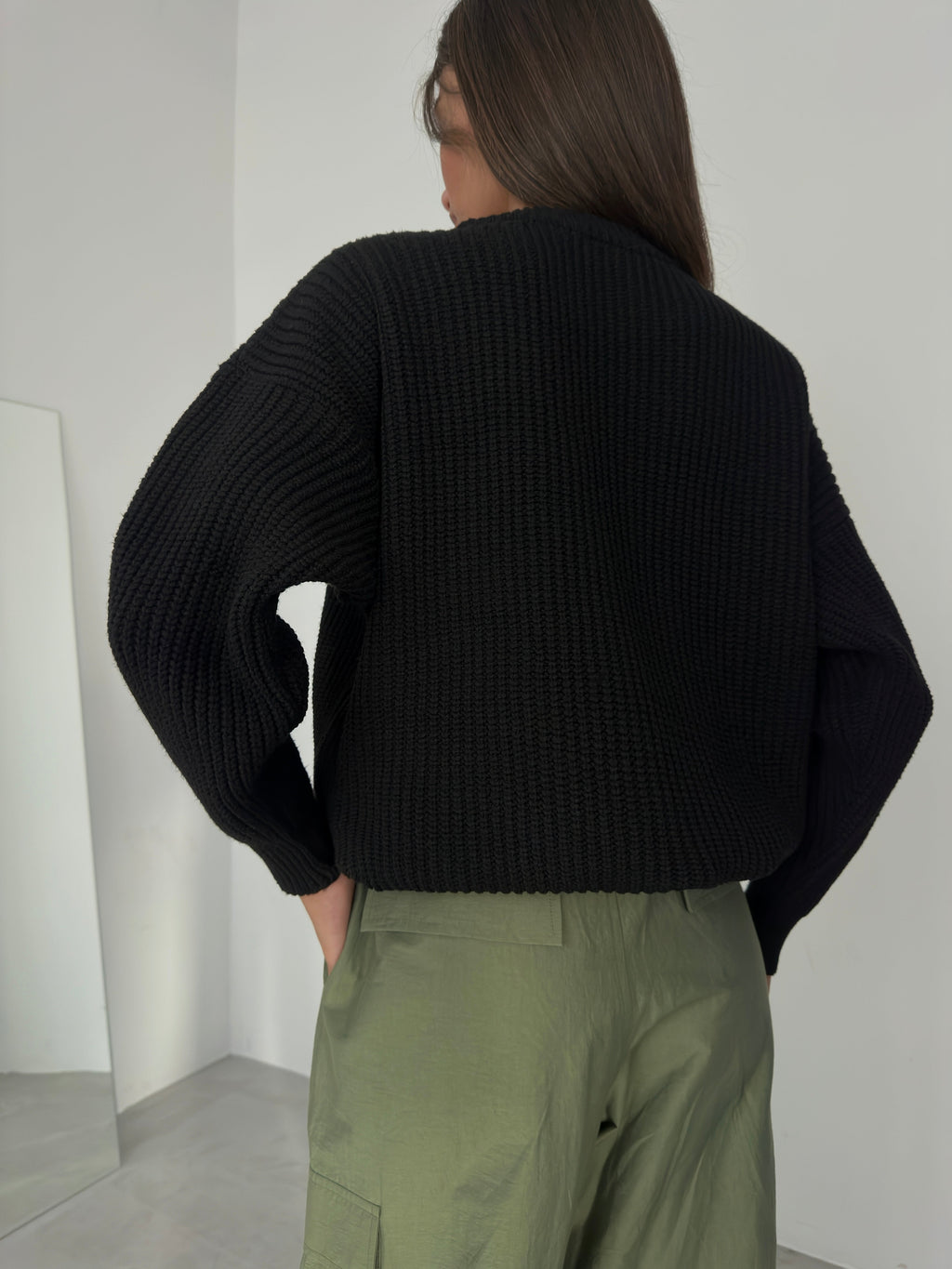 Oversize Knit Black Sweater