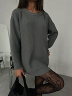 Oversize Knit Gray Sweater