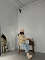 Oversize Beige Knit Sweater