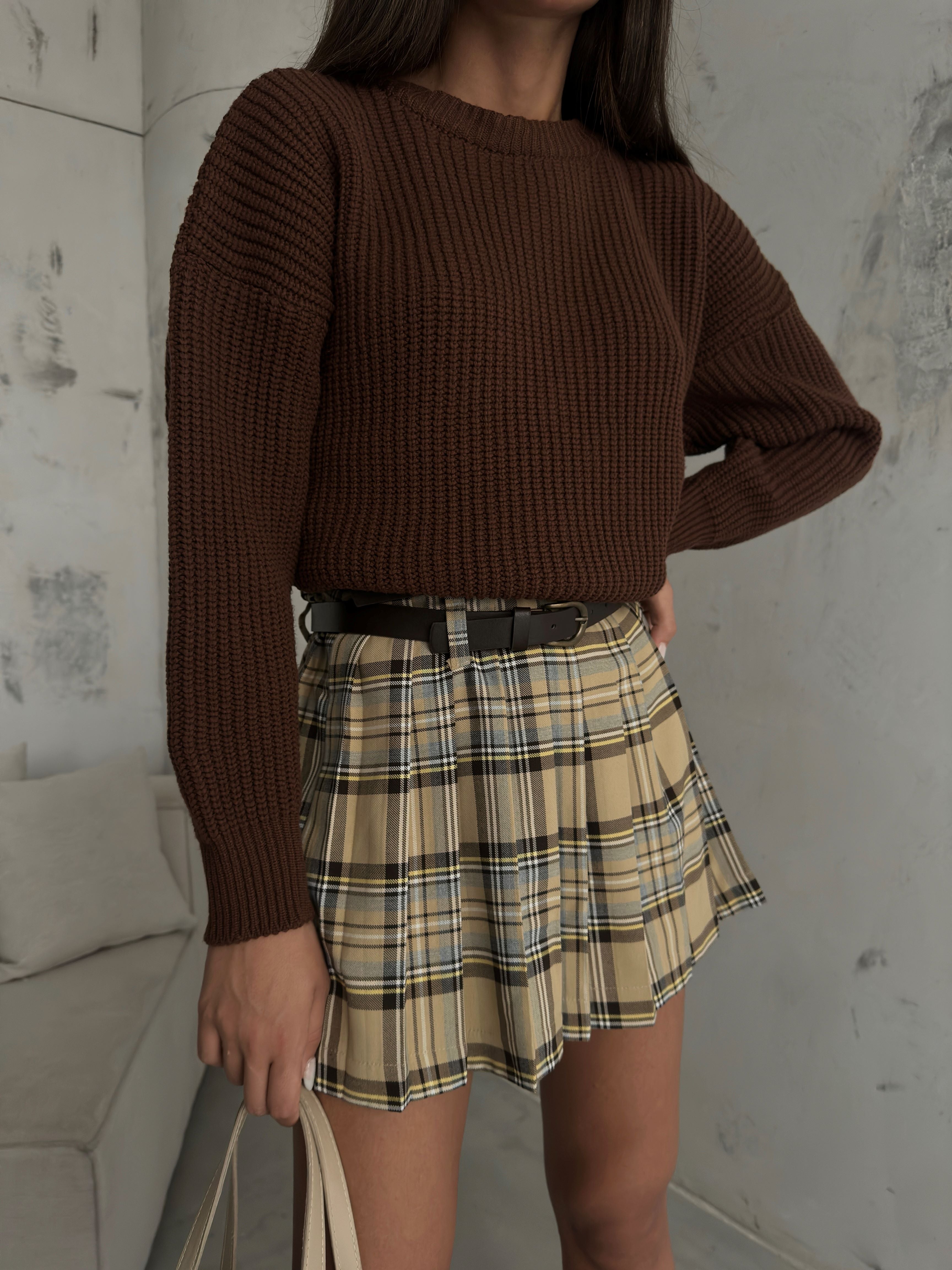 Oversize Knit Brown Sweater