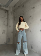 Oversize Knit Ecru Sweater