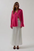 Oversize Pink Linen Shirt
