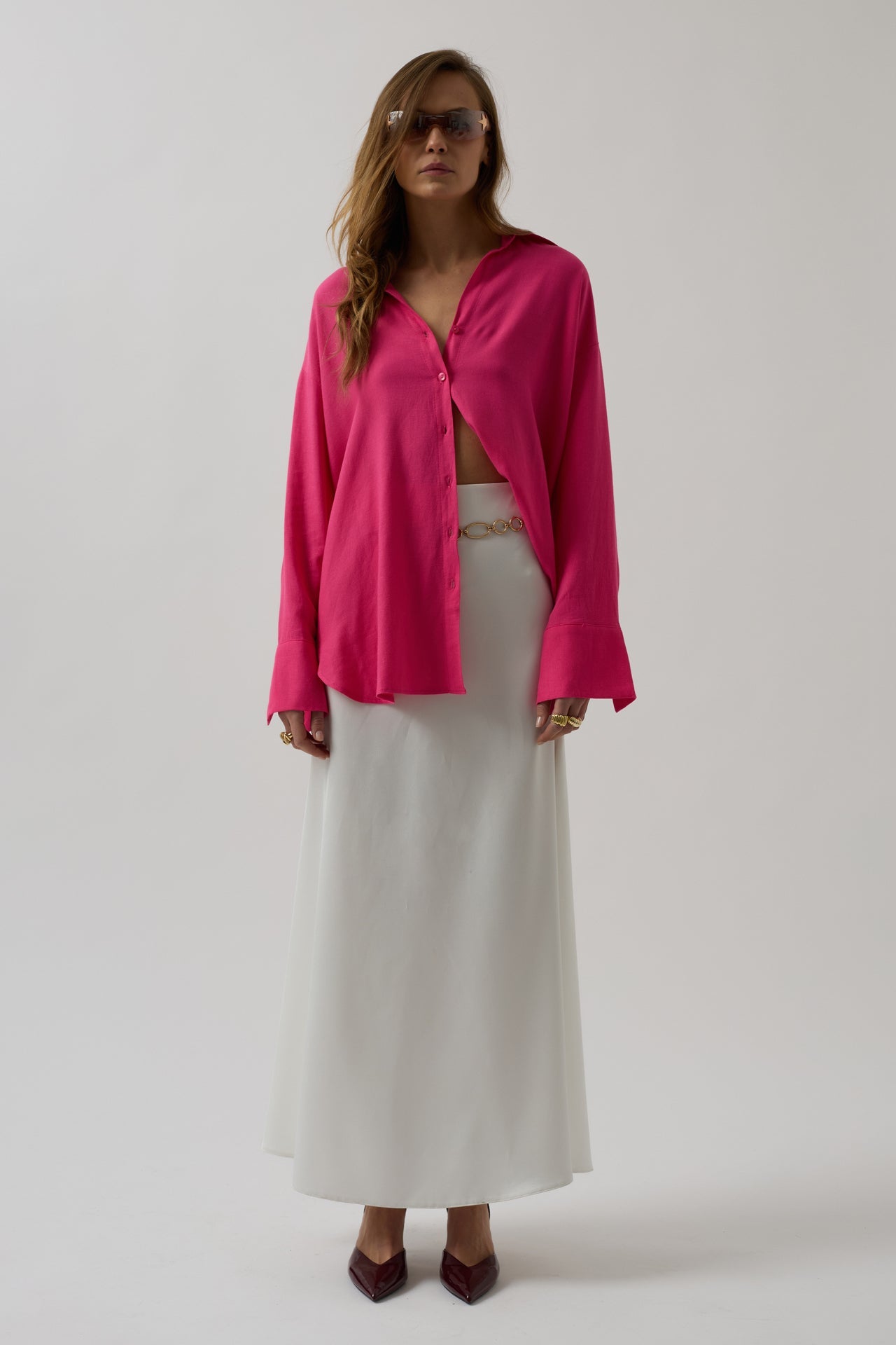 Oversize Pink Linen Shirt