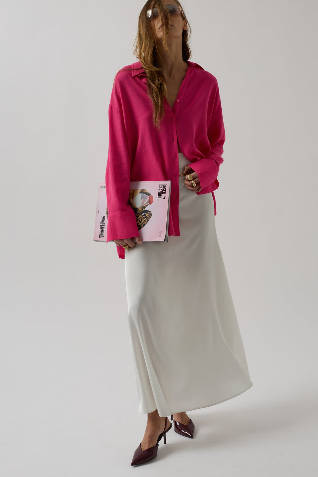 Oversize Pink Linen Shirt