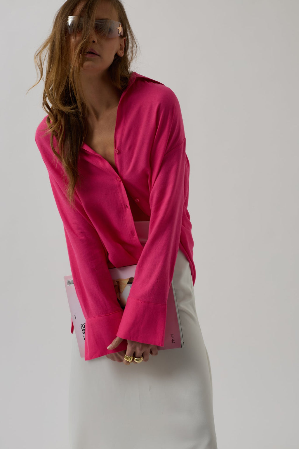 Oversize Pink Linen Shirt