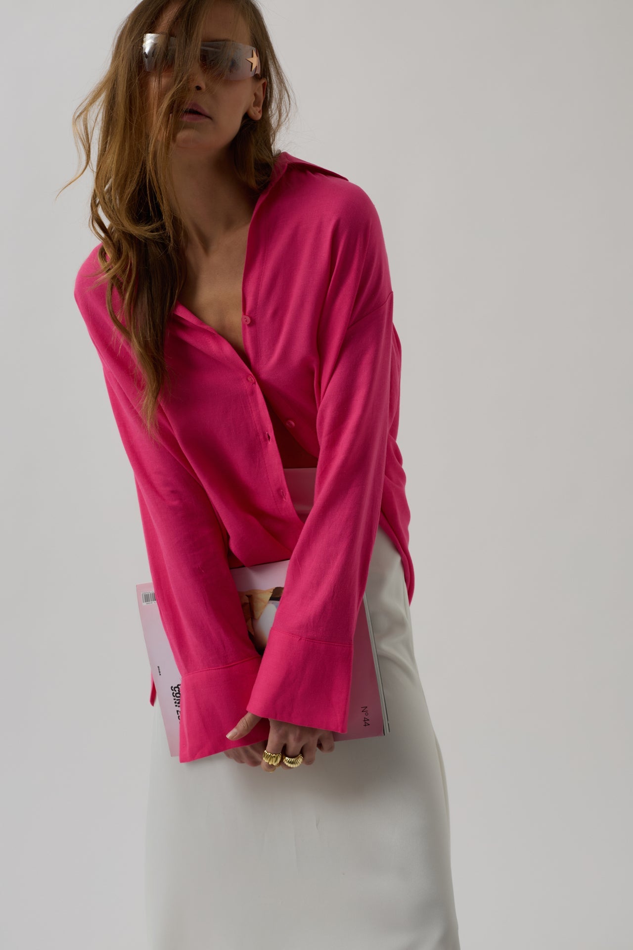 Oversize Pink Linen Shirt