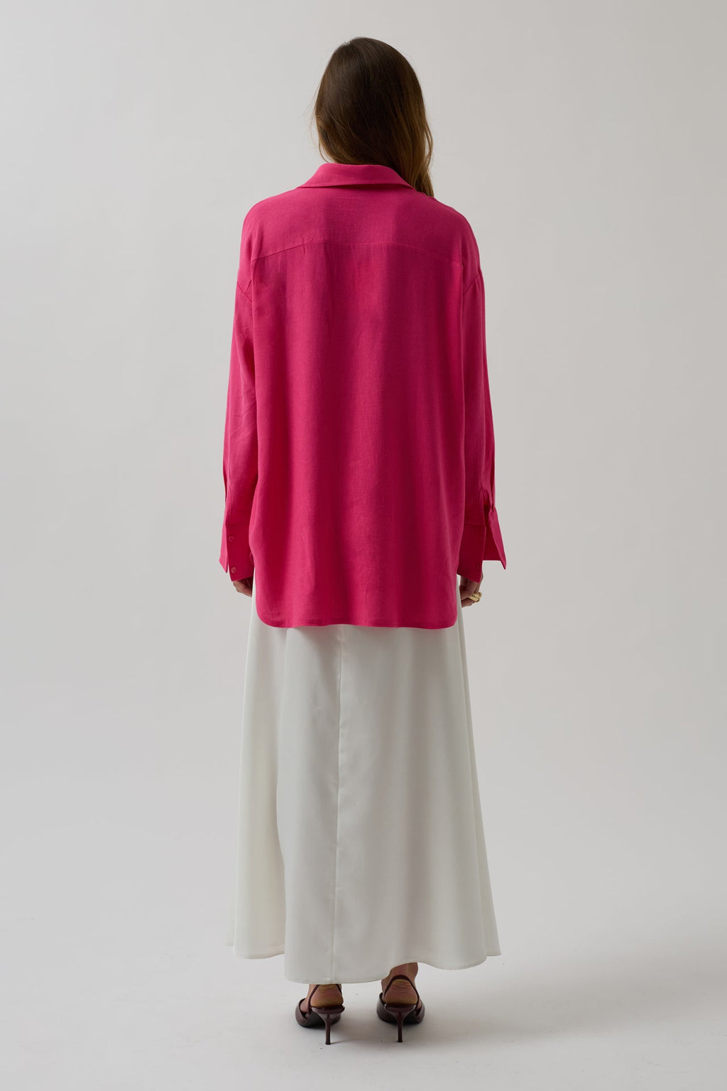 Oversize Pink Linen Shirt